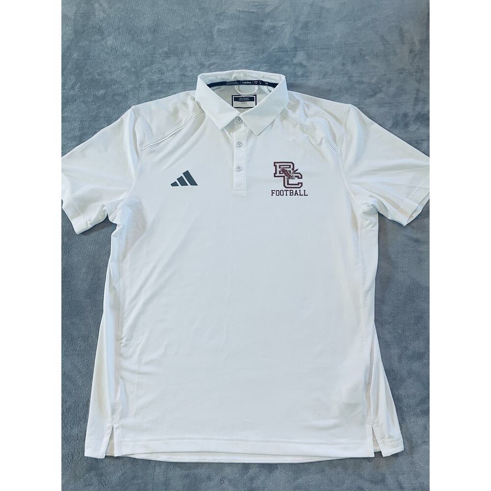 Boston College Eagles Football Polo Shirt Mens Medium Adidas Player Worn
